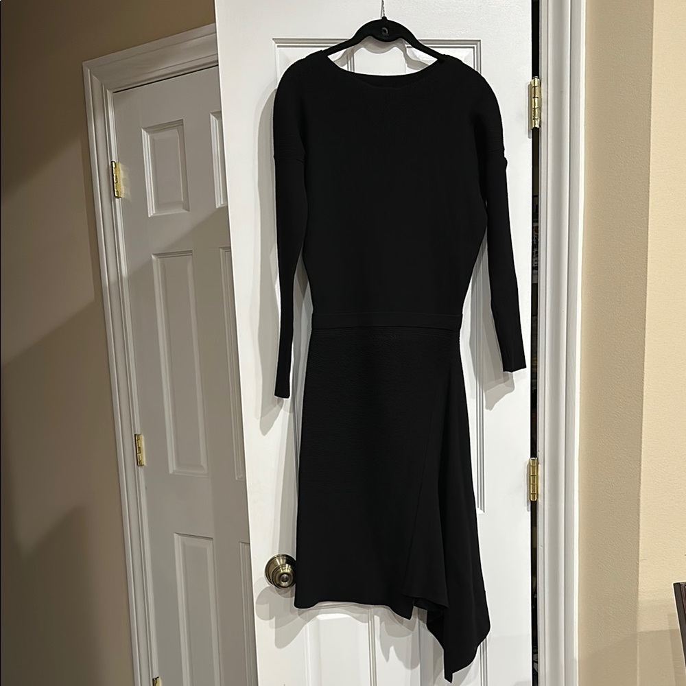 All Saints Ribbed Sweater Asymmetrical Midi Dress